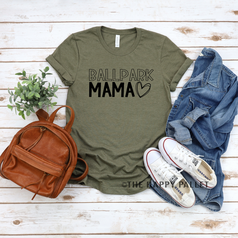 Ballpark Mama, Baseball Tee, Baseball Shirt, Mama Shirt