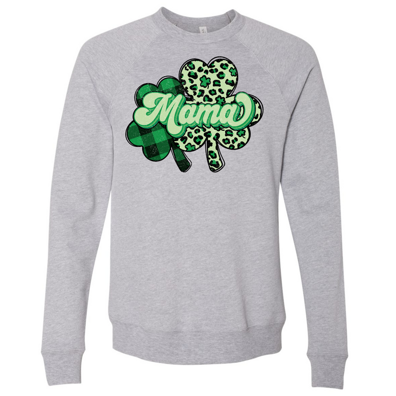 Mama Grunge Leopard Clover  St Patricks Day Shirt